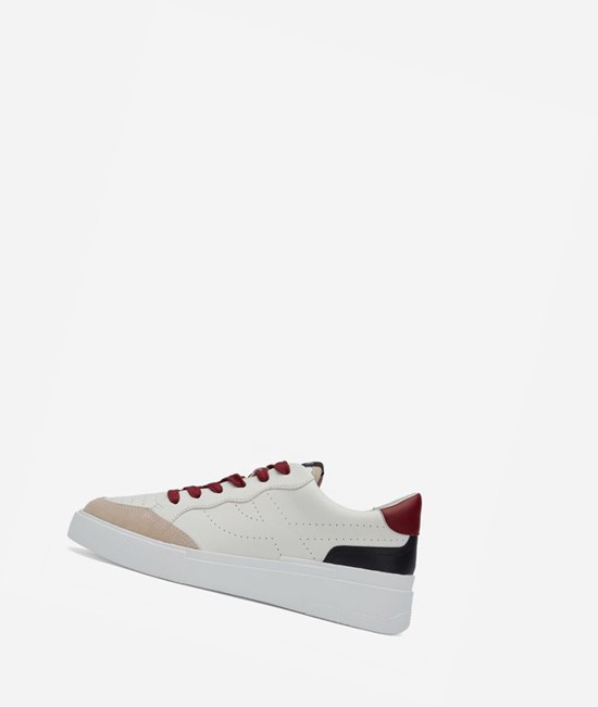 Low-Top Sneakers ASH Free Femme Noir Blanche Rouge | RKU-230651