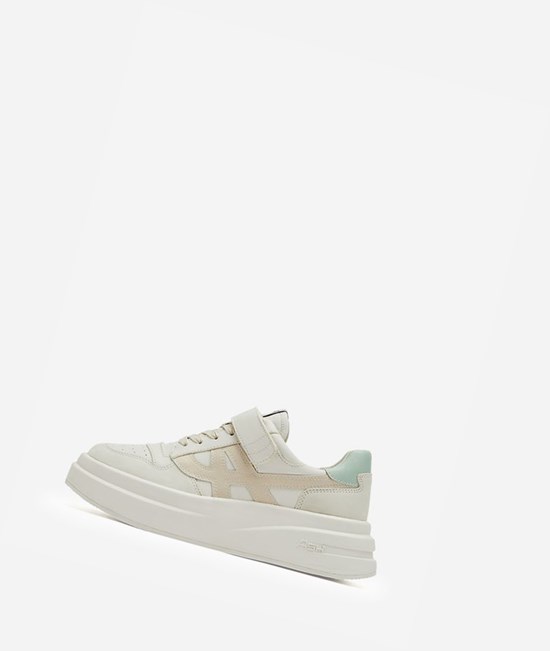 Low-Top Sneakers ASH Indy Femme Blanche Menthe Metal Blanche | WYE-641983