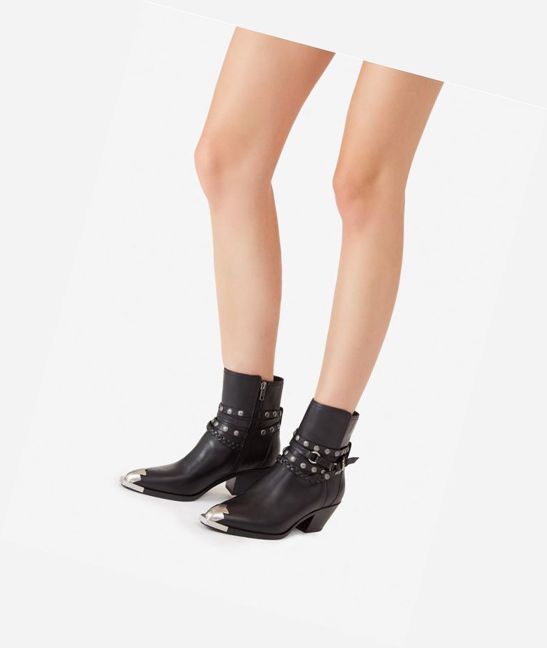 Bottines ASH Folk Femme Noir | WLM-938406