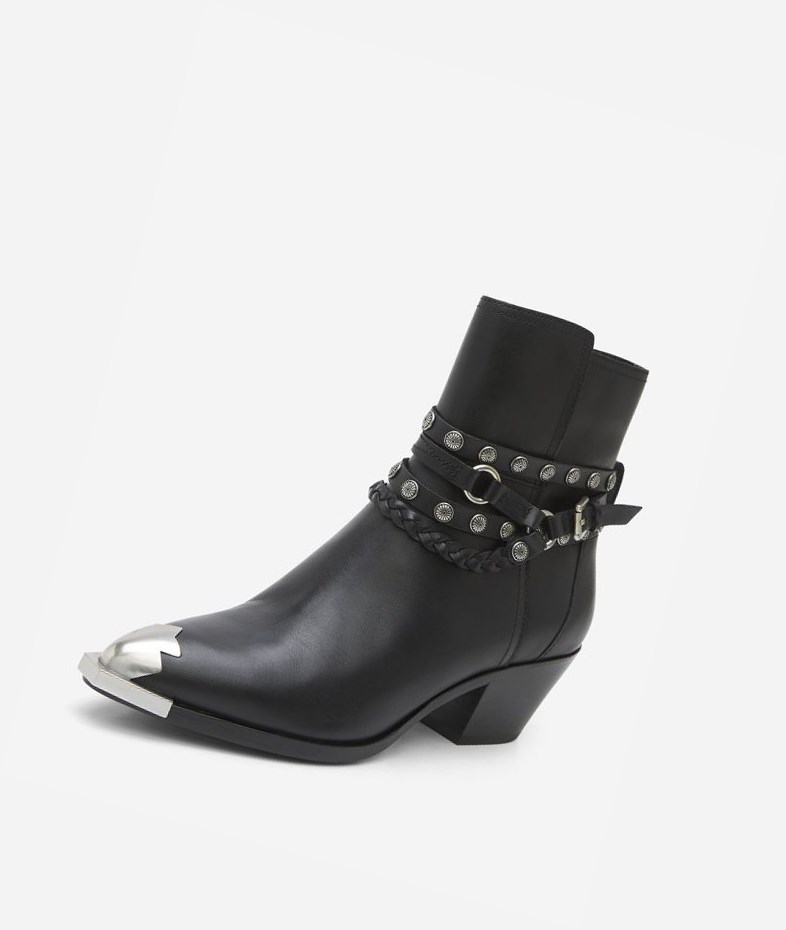 Bottines ASH Folk Femme Noir | WLM-938406