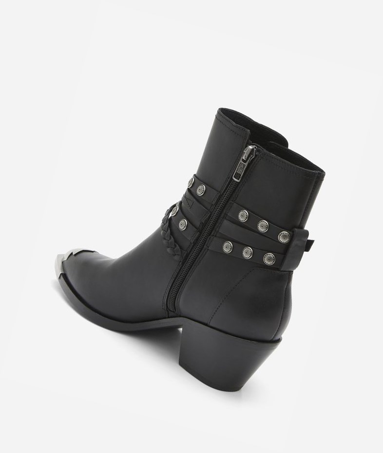 Bottines ASH Folk Femme Noir | WLM-938406