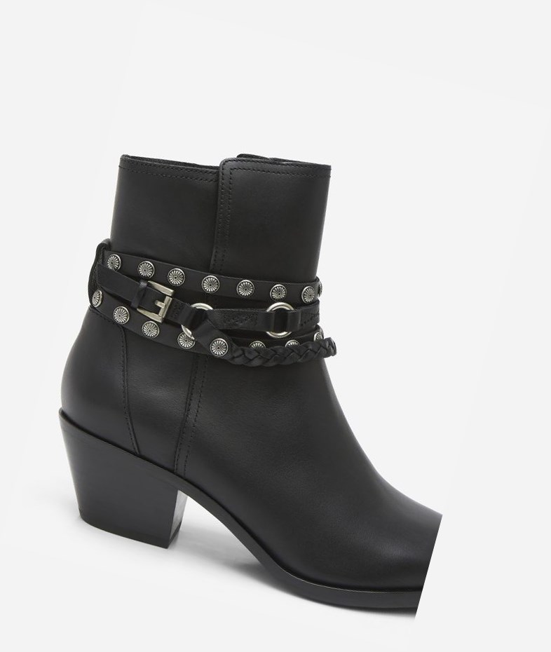 Bottines ASH Folk Femme Noir | WLM-938406