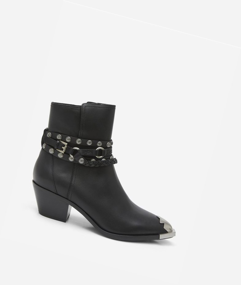 Bottines ASH Folk Femme Noir | WLM-938406