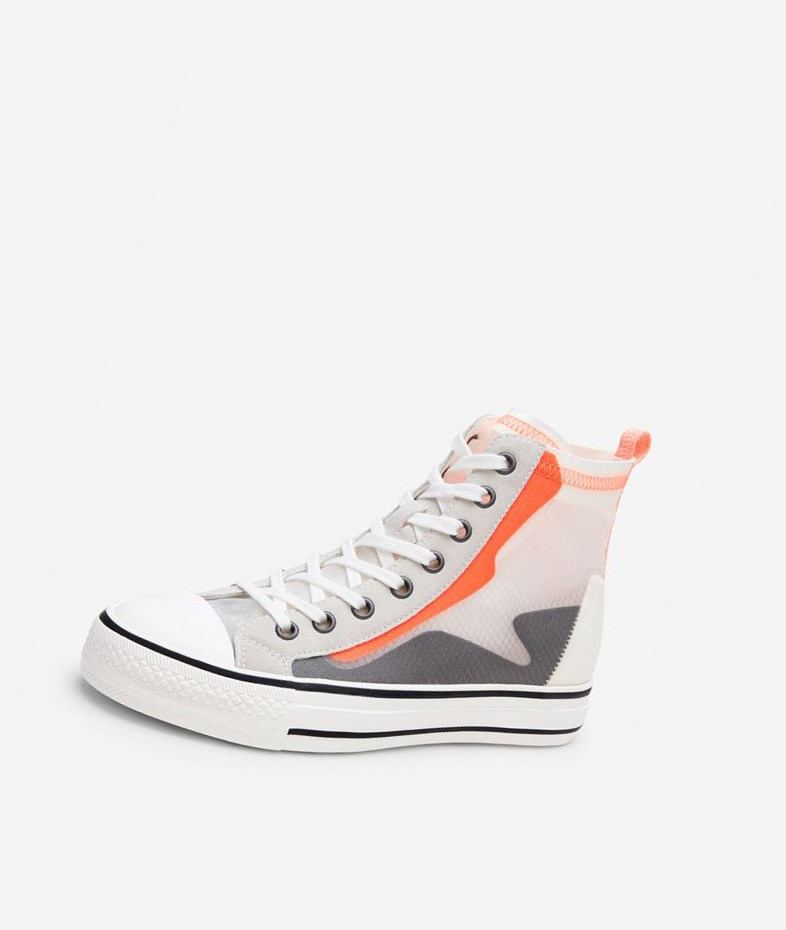 High-Top Sneakers ASH Gasper Femme Grise Orange | DWI-364527