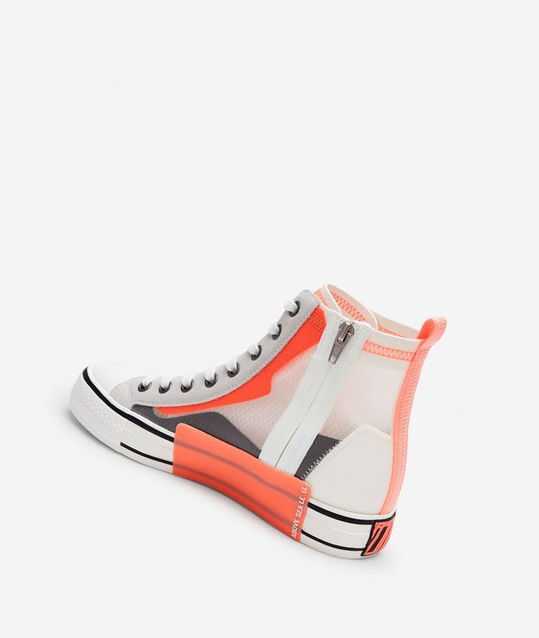 High-Top Sneakers ASH Gasper Femme Grise Orange | DWI-364527