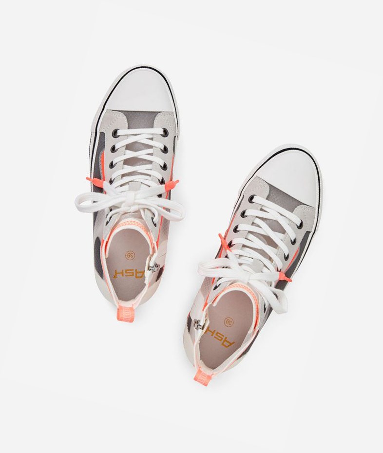 High-Top Sneakers ASH Gasper Femme Grise Orange | DWI-364527