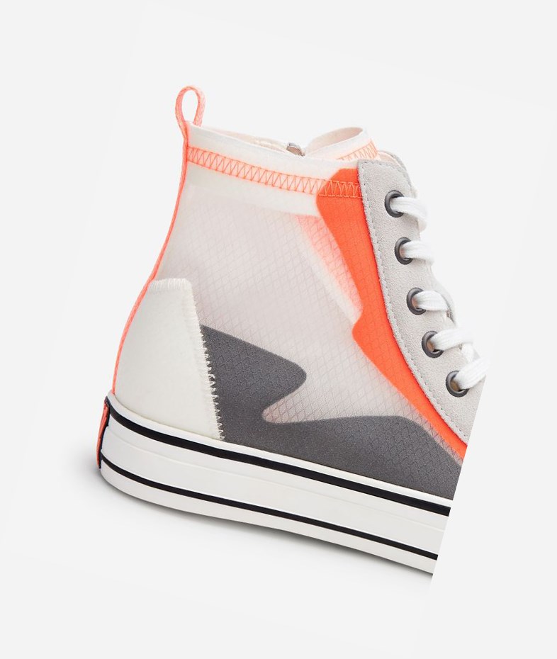 High-Top Sneakers ASH Gasper Femme Grise Orange | DWI-364527