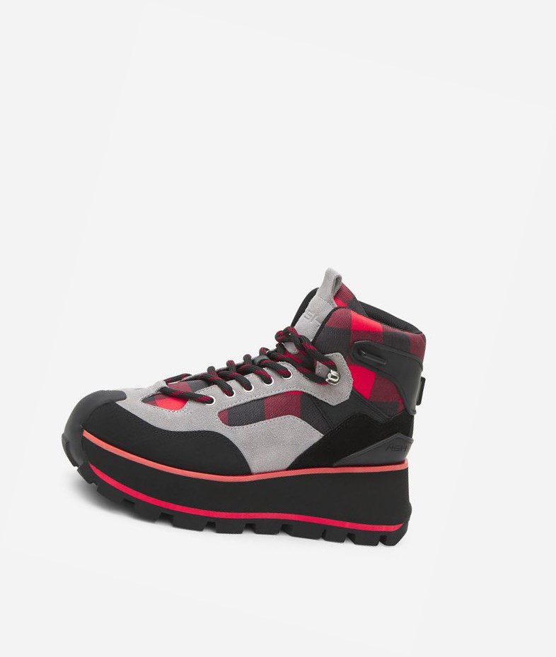 High-Top Sneakers ASH Sonic Femme Noir Rouge | YWK-085736