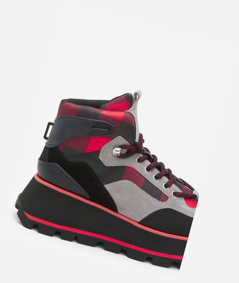 High-Top Sneakers ASH Sonic Femme Noir Rouge | YWK-085736