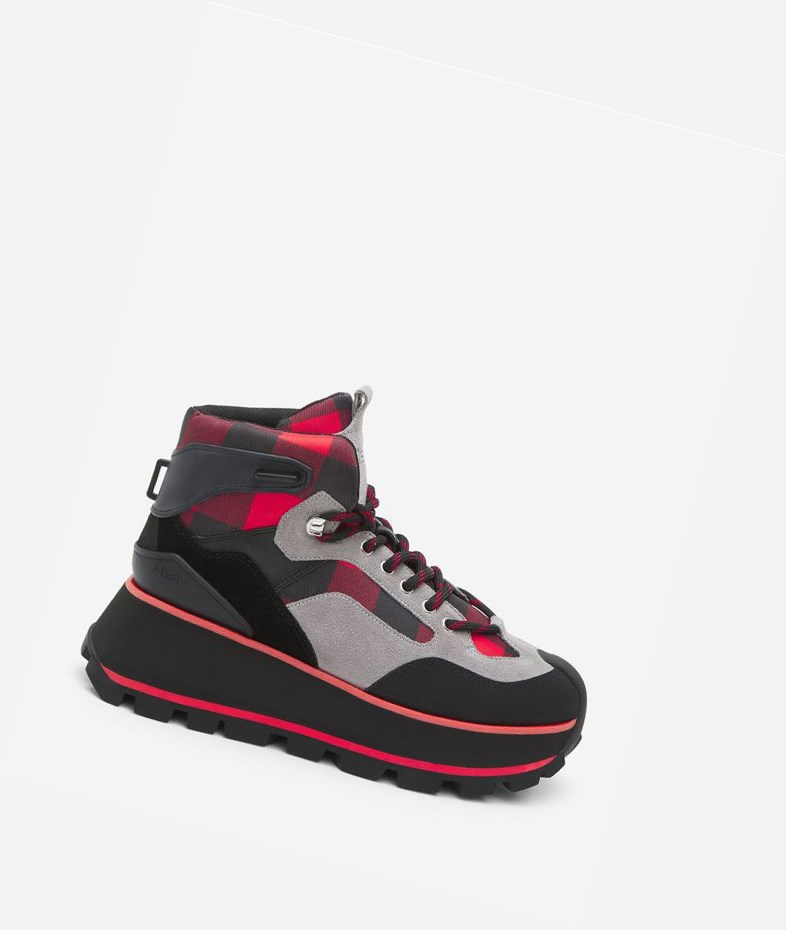 High-Top Sneakers ASH Sonic Femme Noir Rouge | YWK-085736