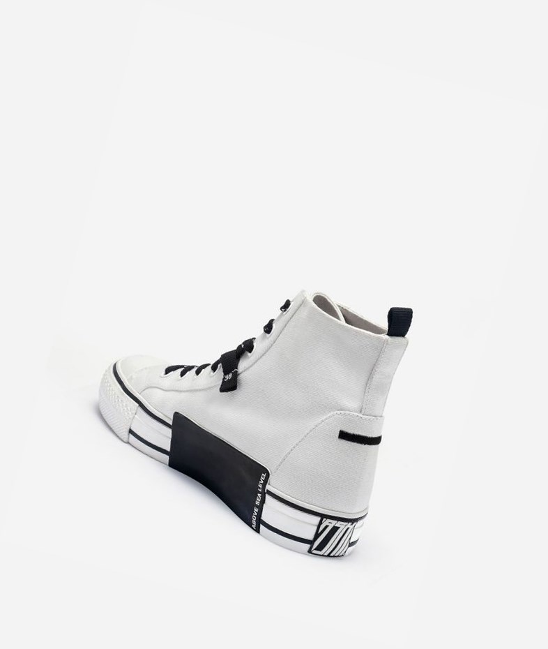 High-Top Sneakers ASH Viky Femme Blanche Noir | YIL-507486