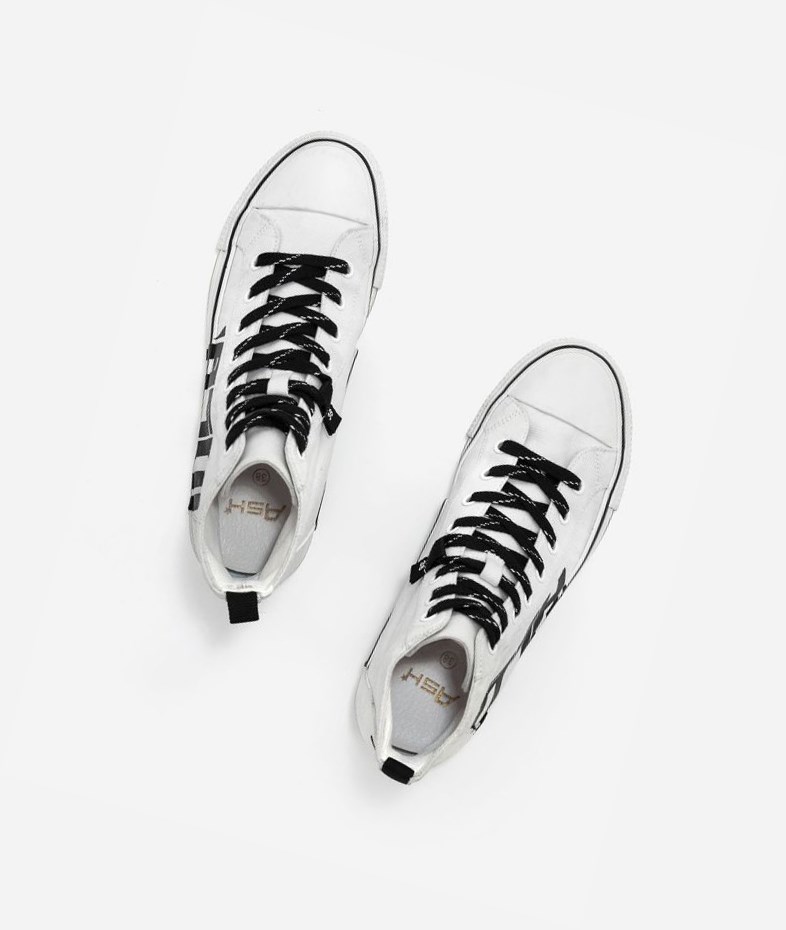 High-Top Sneakers ASH Viky Femme Blanche Noir | YIL-507486