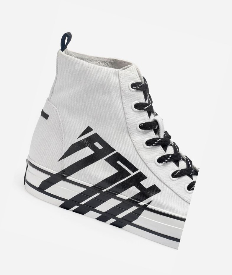 High-Top Sneakers ASH Viky Femme Blanche Noir | YIL-507486