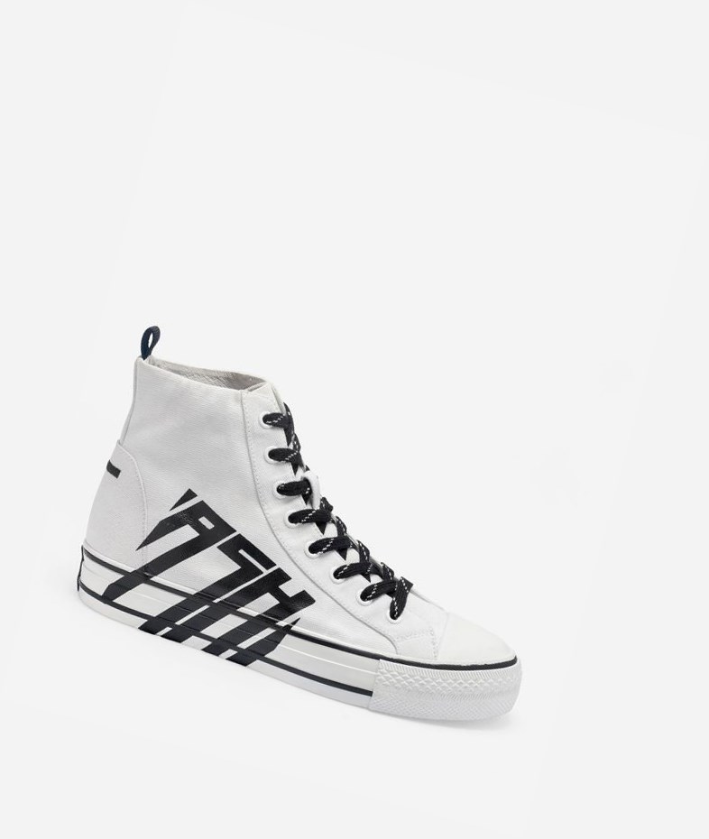 High-Top Sneakers ASH Viky Femme Blanche Noir | YIL-507486