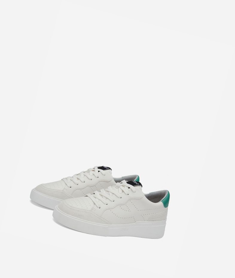 Low-Top Sneakers ASH Free Femme Blanche Vert | YFT-210436