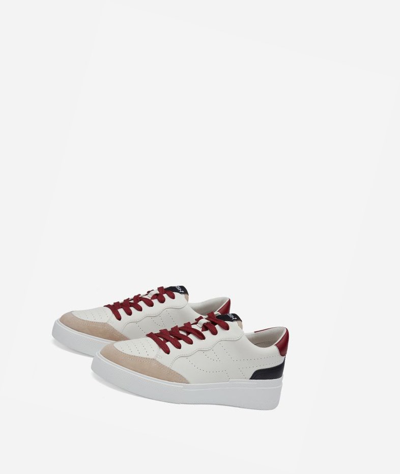 Low-Top Sneakers ASH Free Femme Noir Blanche Rouge | RKU-230651