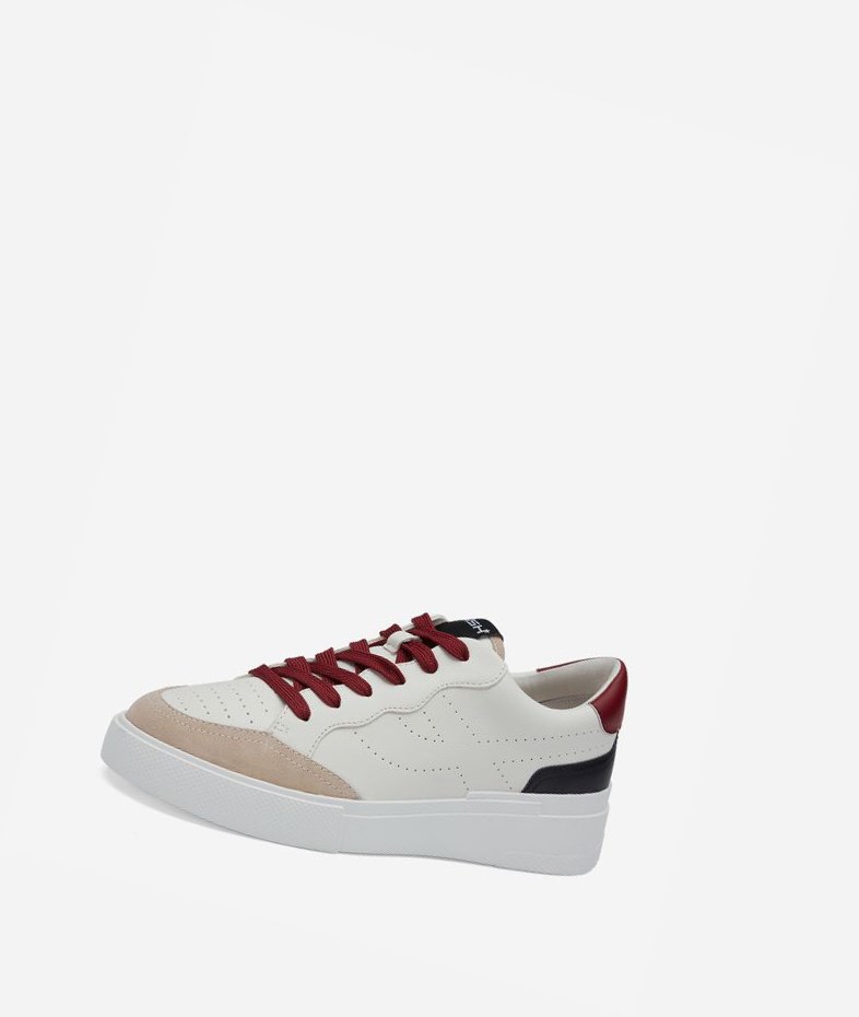 Low-Top Sneakers ASH Free Femme Noir Blanche Rouge | RKU-230651