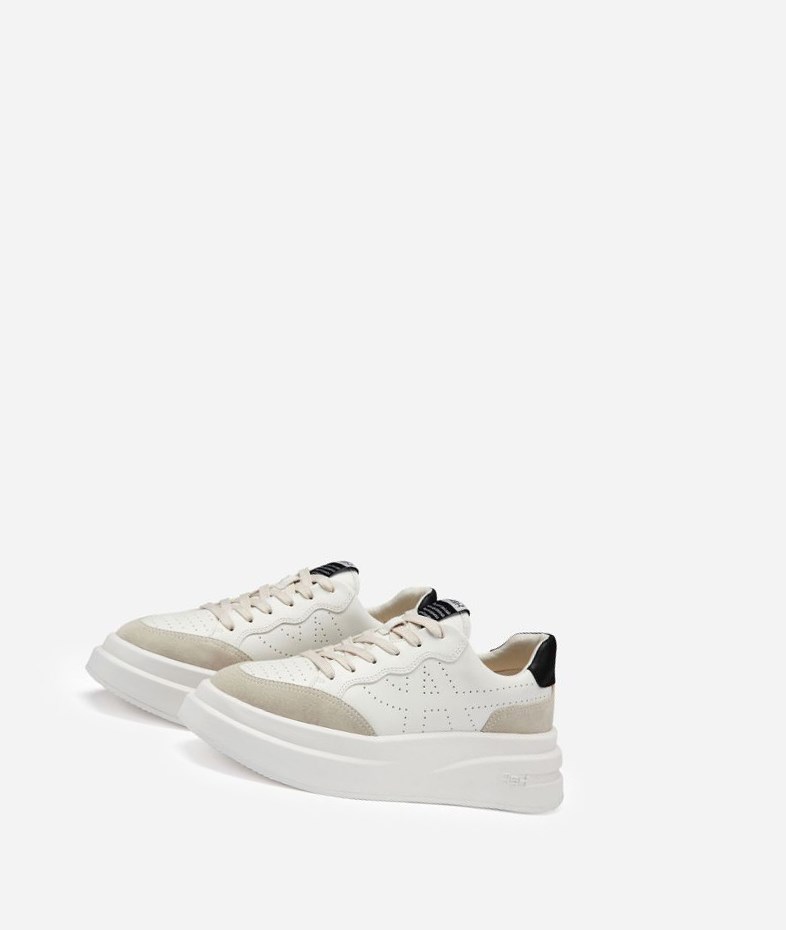 Low-Top Sneakers ASH Impuls Femme Blanche Noir | FBH-235074