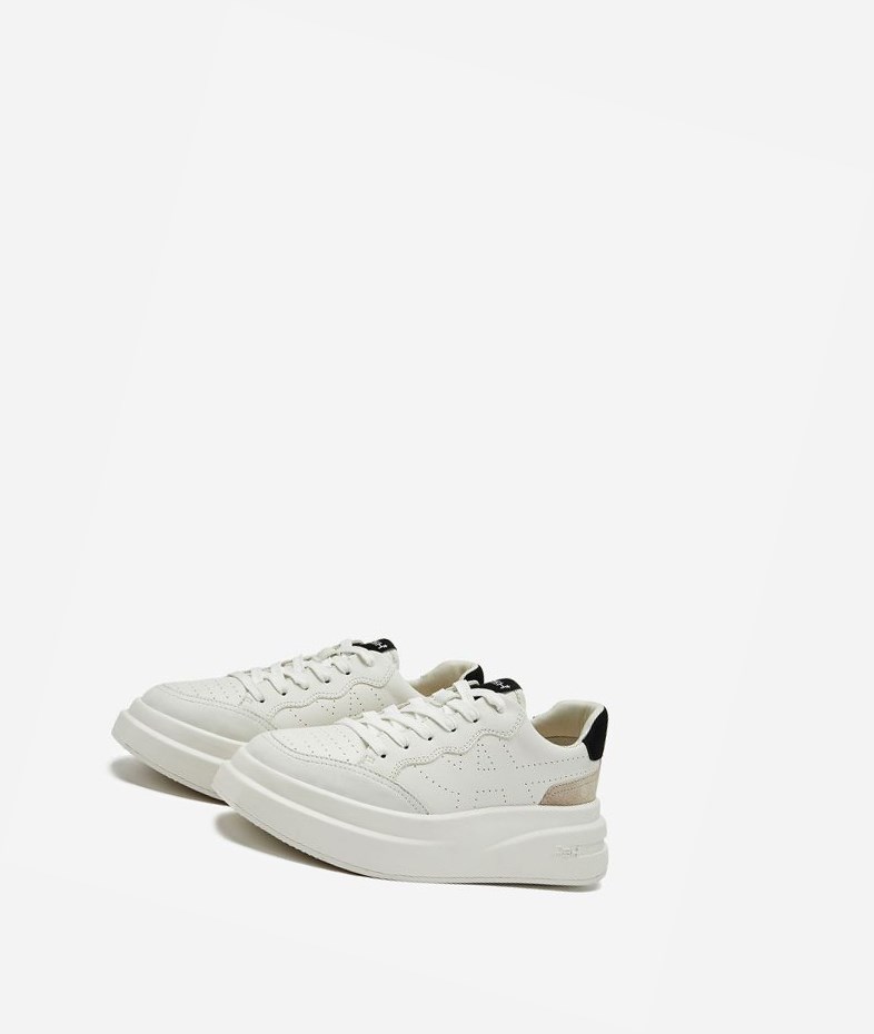 Low-Top Sneakers ASH Impuls Femme Blanche Blanche Noir | UWV-359284