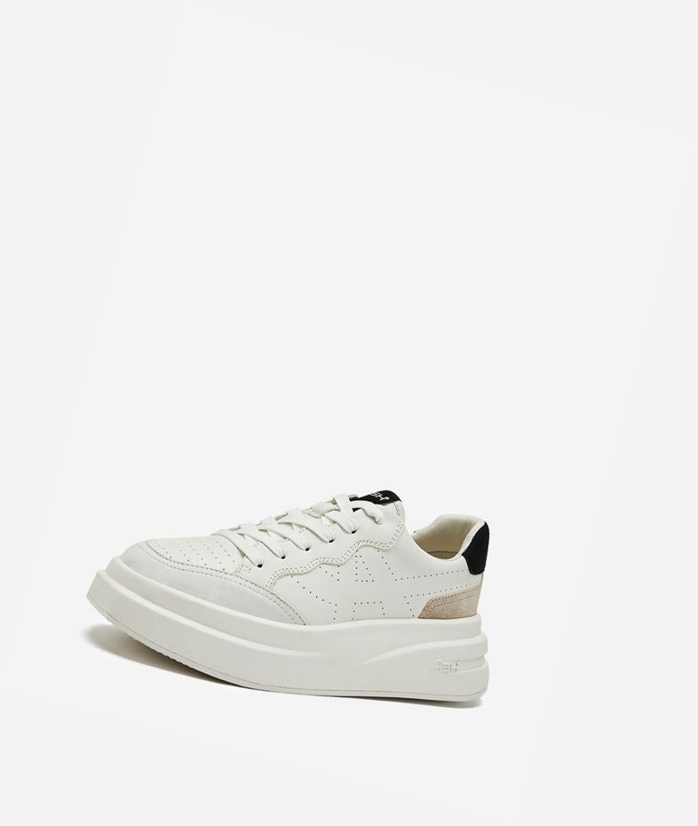 Low-Top Sneakers ASH Impuls Femme Blanche Blanche Noir | UWV-359284