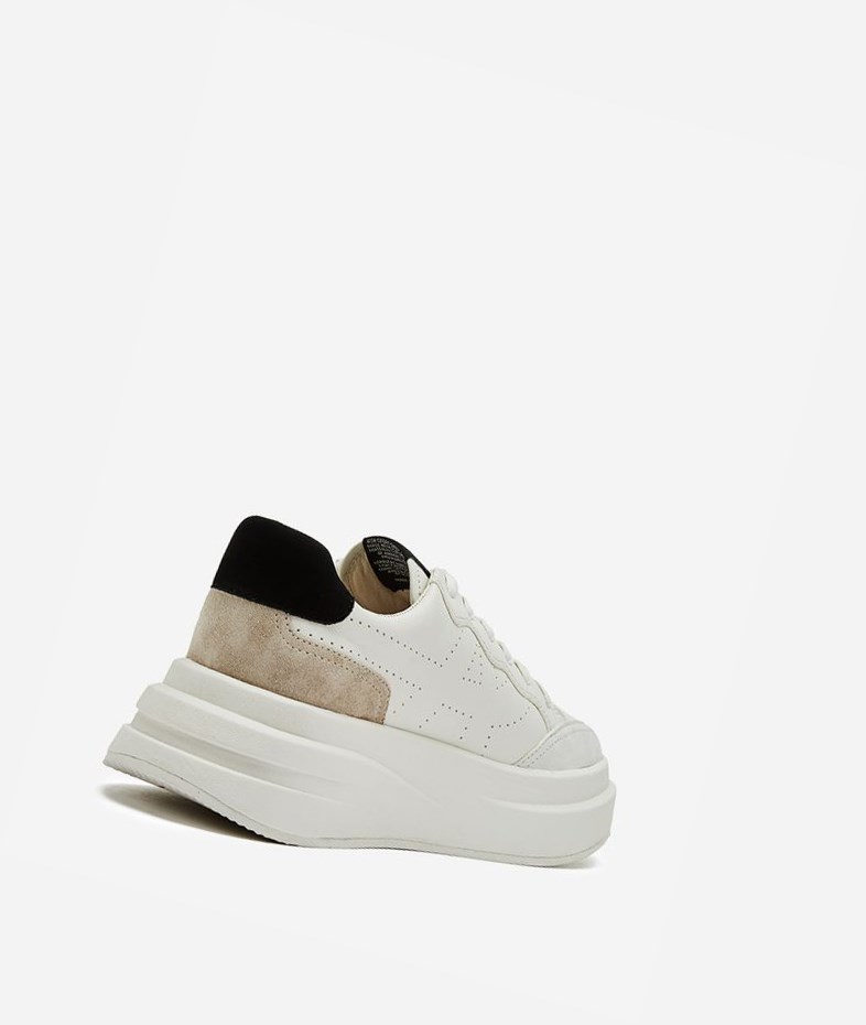 Low-Top Sneakers ASH Impuls Femme Blanche Blanche Noir | UWV-359284