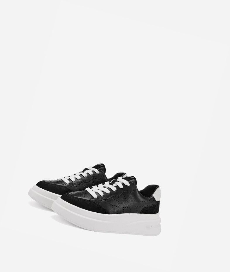 Low-Top Sneakers ASH Impuls Femme Noir Blanche | QNH-756480