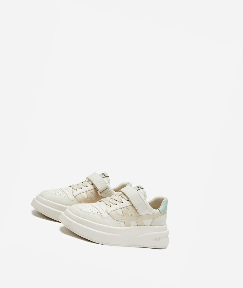 Low-Top Sneakers ASH Indy Femme Blanche Menthe Metal Blanche | WYE-641983