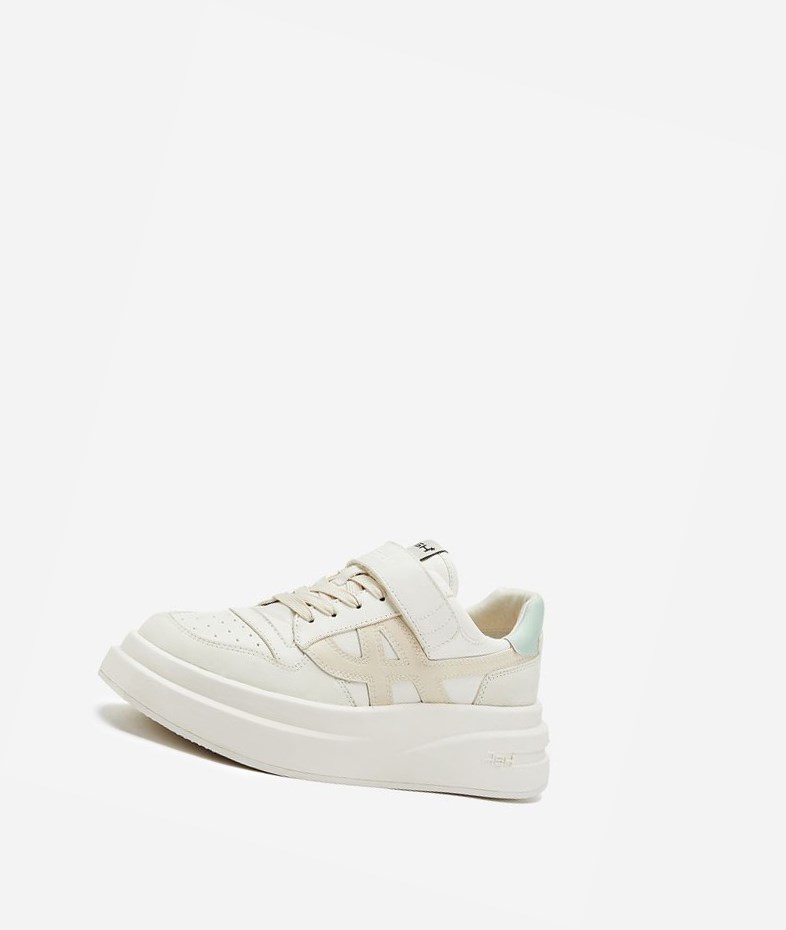 Low-Top Sneakers ASH Indy Femme Blanche Menthe Metal Blanche | WYE-641983