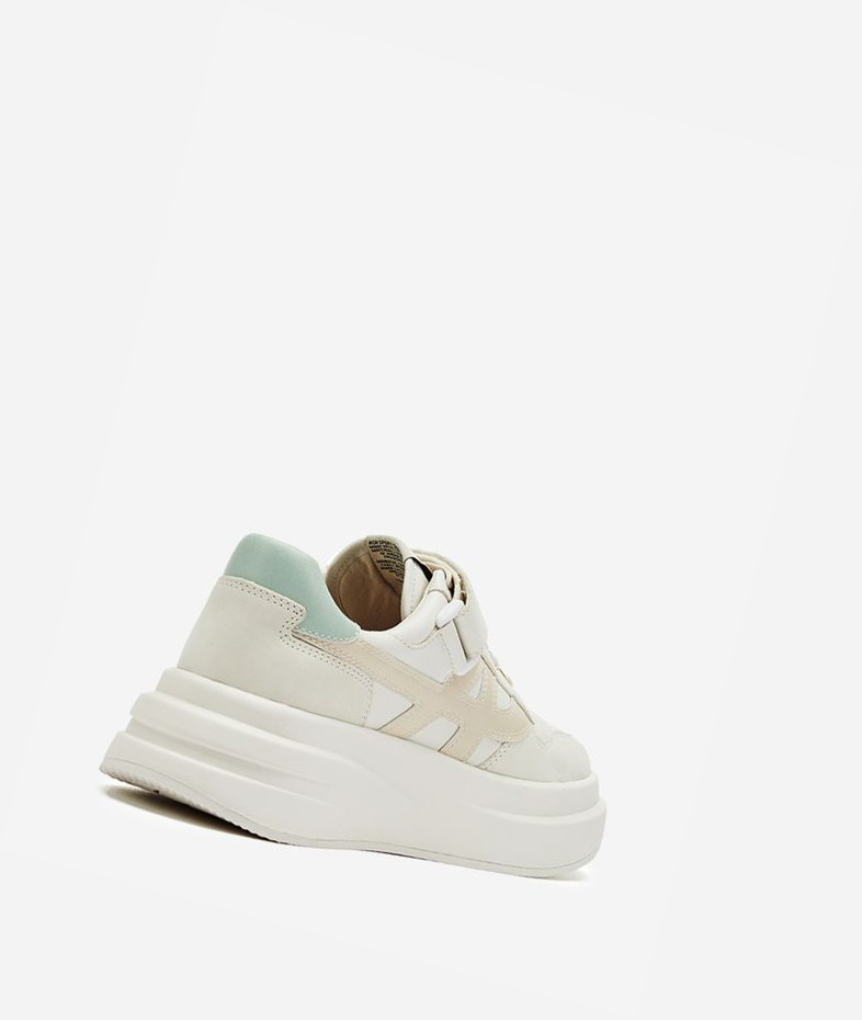 Low-Top Sneakers ASH Indy Femme Blanche Menthe Metal Blanche | WYE-641983