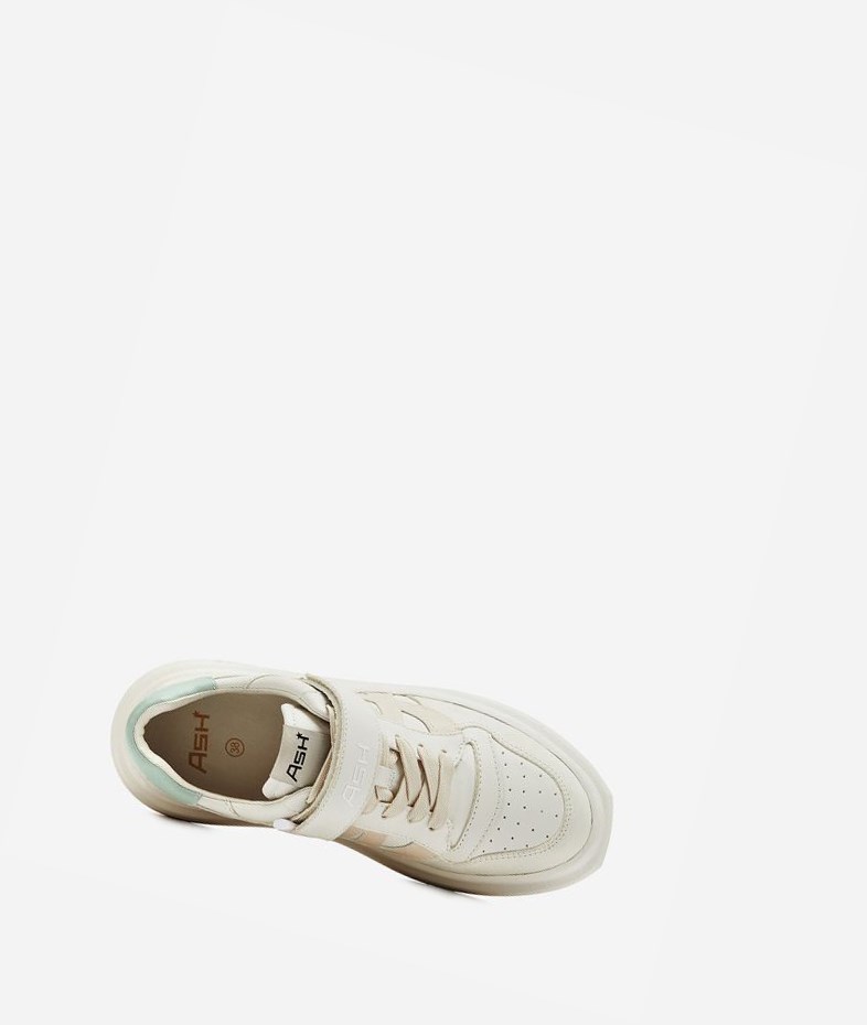 Low-Top Sneakers ASH Indy Femme Blanche Menthe Metal Blanche | WYE-641983