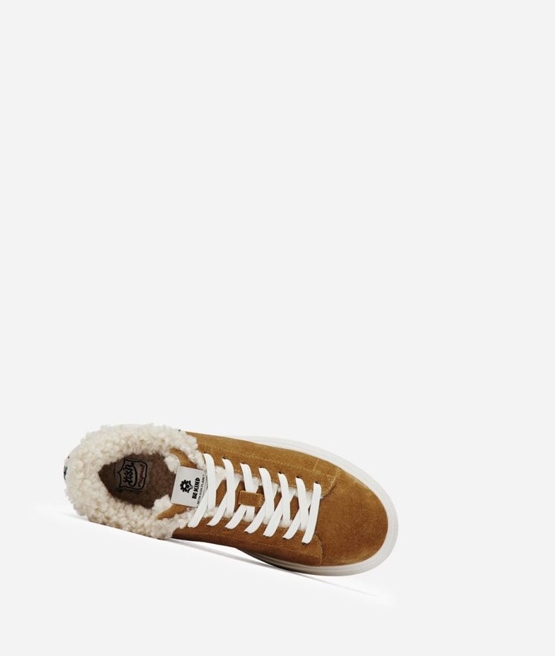 Low-Top Sneakers ASH Moby Be Kind Fur Femme Marron Blanche | NPU-502379