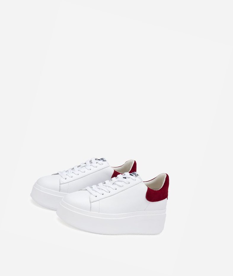 Low-Top Sneakers ASH Moby Femme Blanche Rouge | NTS-493510