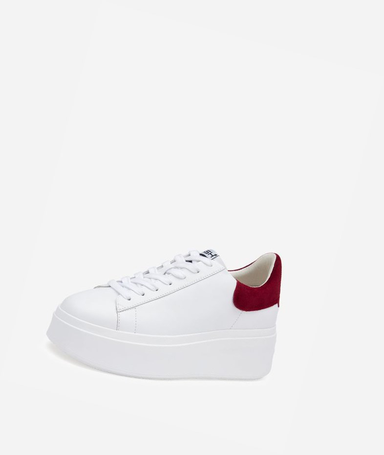 Low-Top Sneakers ASH Moby Femme Blanche Rouge | NTS-493510