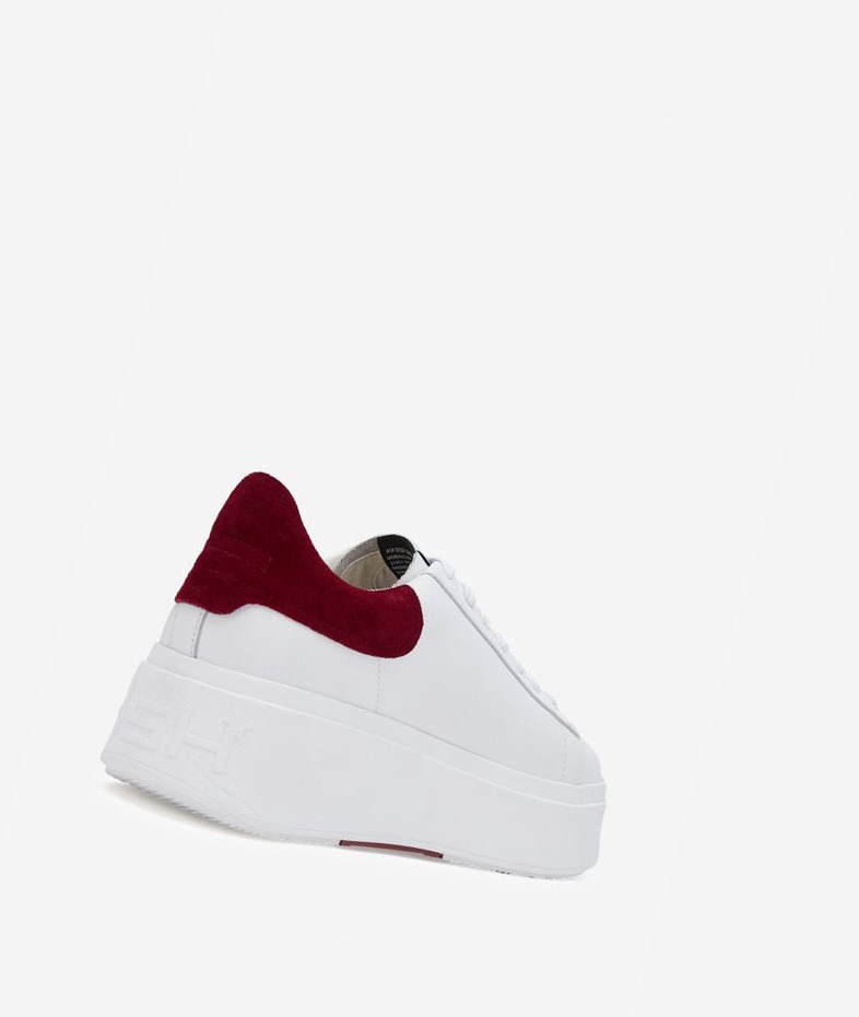 Low-Top Sneakers ASH Moby Femme Blanche Rouge | NTS-493510