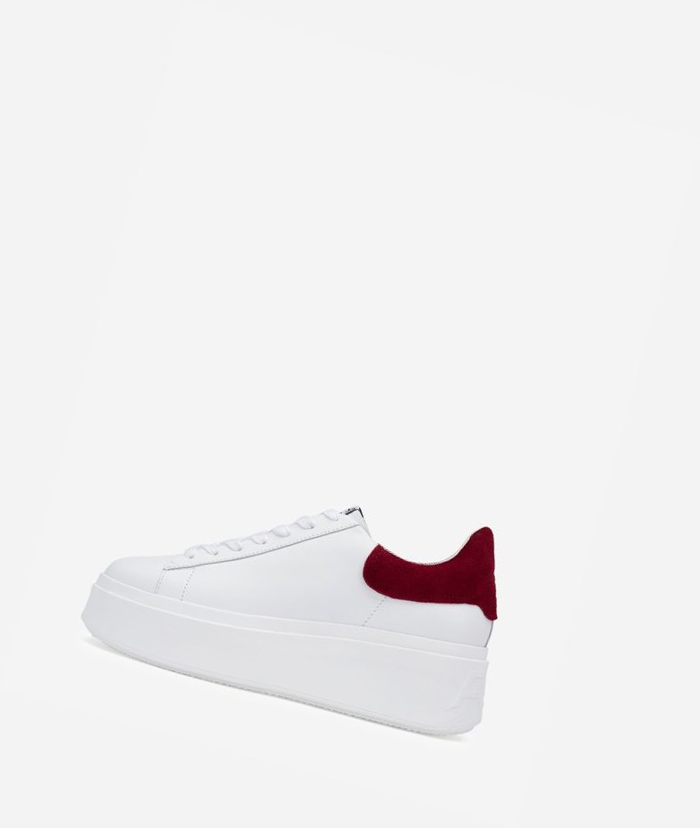 Low-Top Sneakers ASH Moby Femme Blanche Rouge | NTS-493510