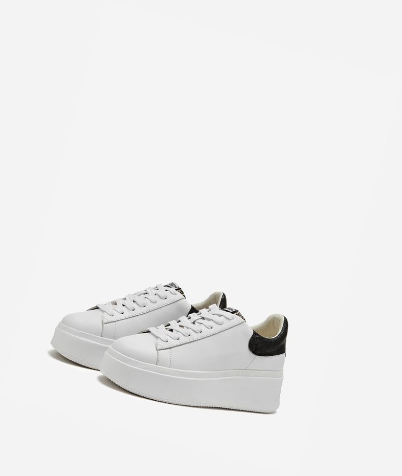 Low-Top Sneakers ASH Moby Femme Blanche Noir | VBF-249387