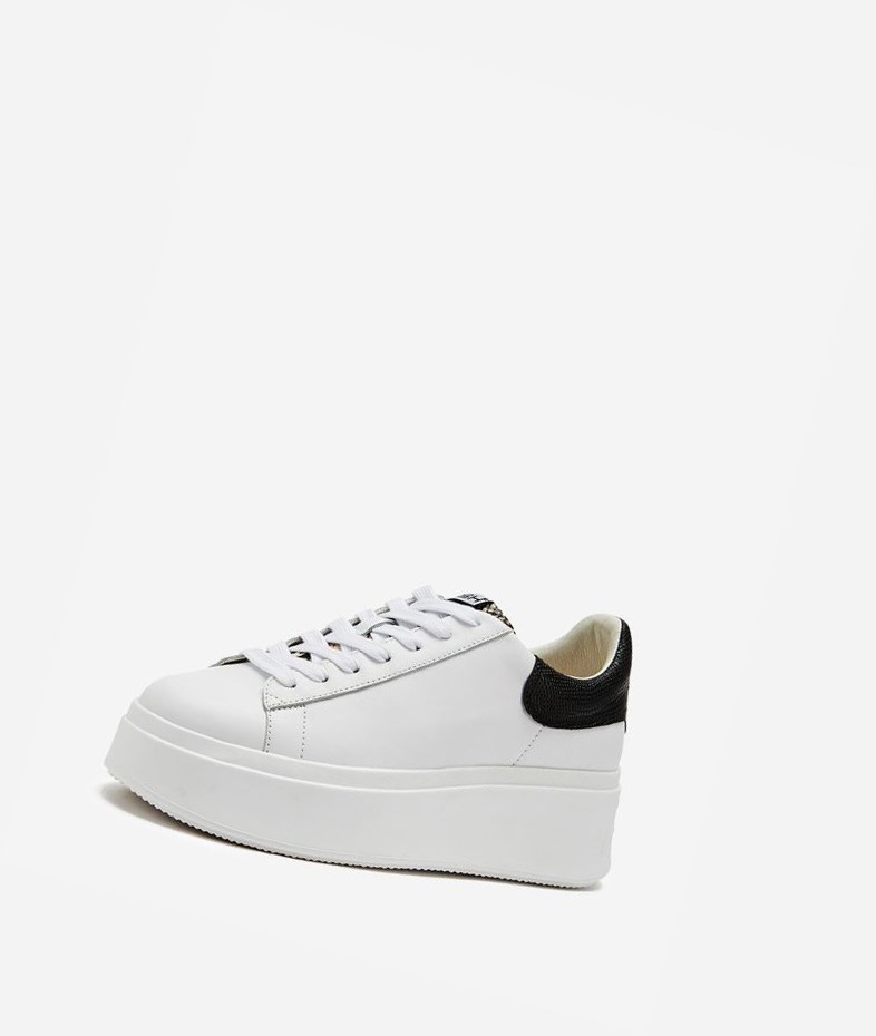 Low-Top Sneakers ASH Moby Femme Blanche Noir | VBF-249387