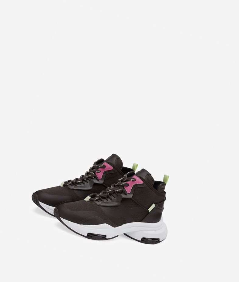 Low-Top Sneakers ASH Oddisey Femme Ganache / Ebano / Pale Lime / Azalea | KSY-970823