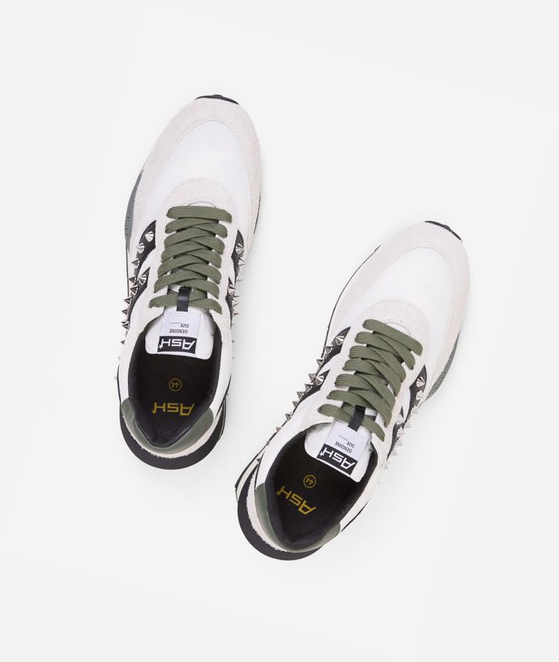 Low-Top Sneakers ASH SPIDERMAN STUDS Homme Blanche Noir | KOU-873695