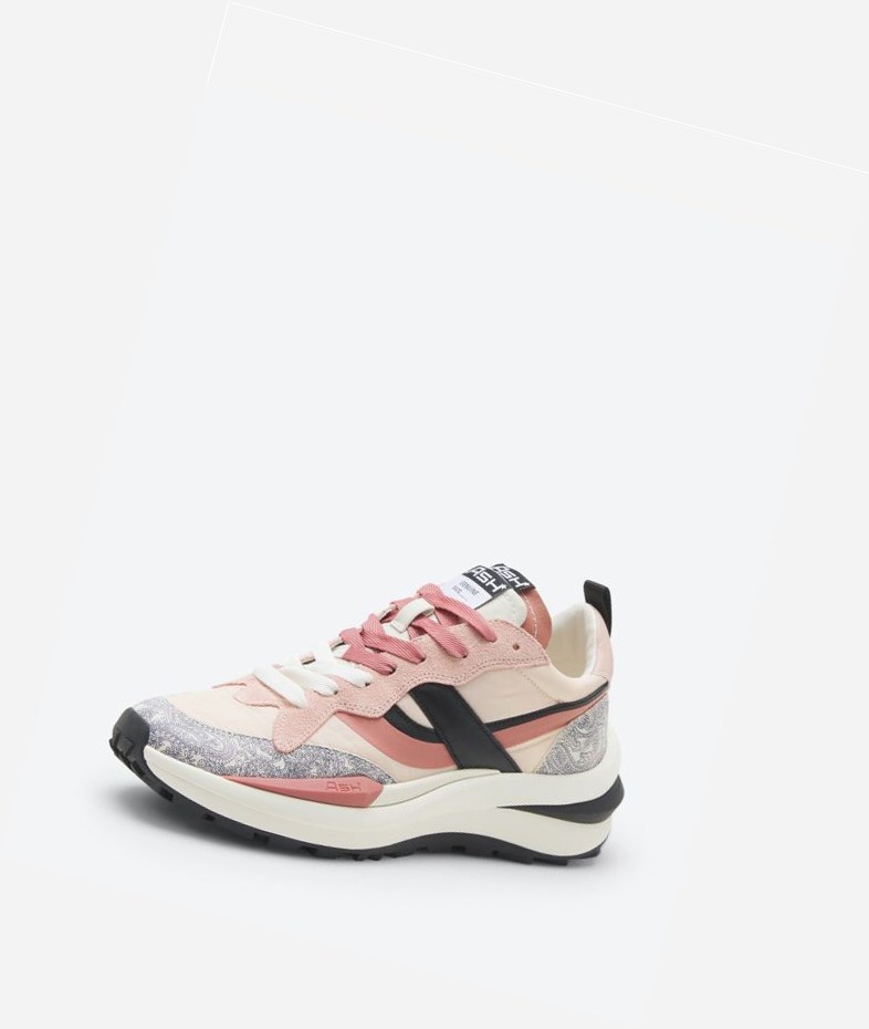 Low-Top Sneakers ASH Spider 620-01 Femme Rose Noir | TLN-549827