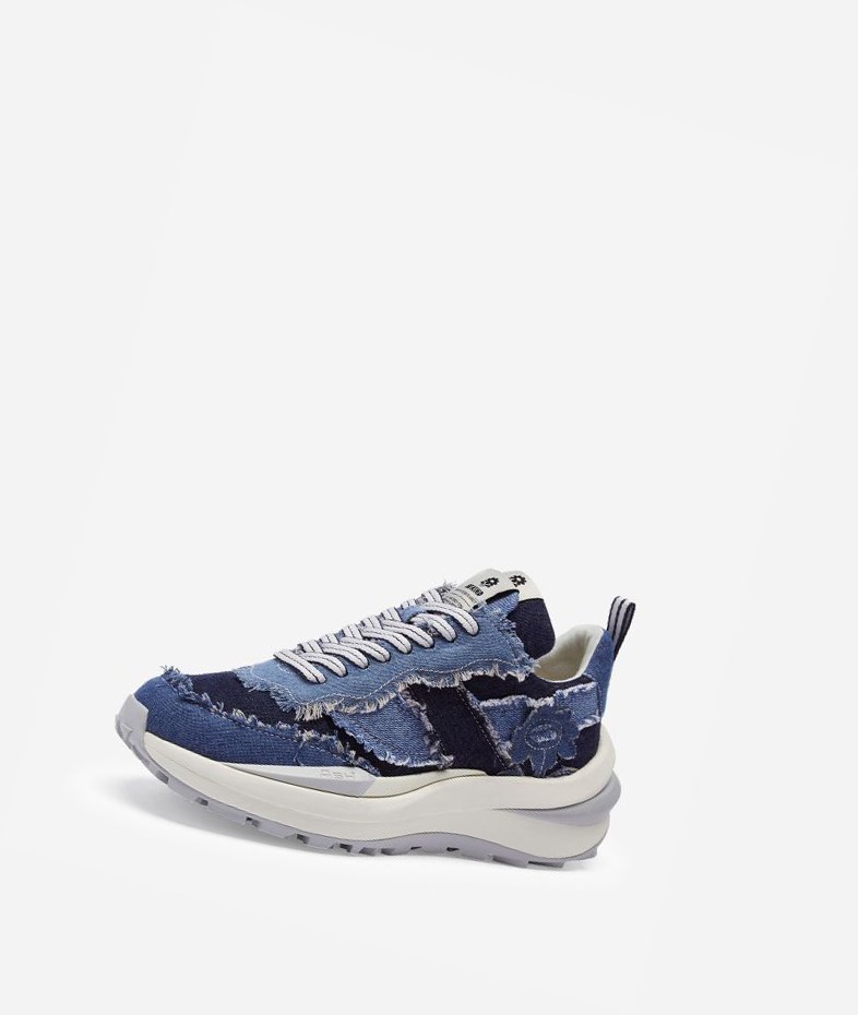 Low-Top Sneakers ASH Spider 620 Denim Femme Bleu Clair Bleu Foncé Bleu Bleu | VFL-427851