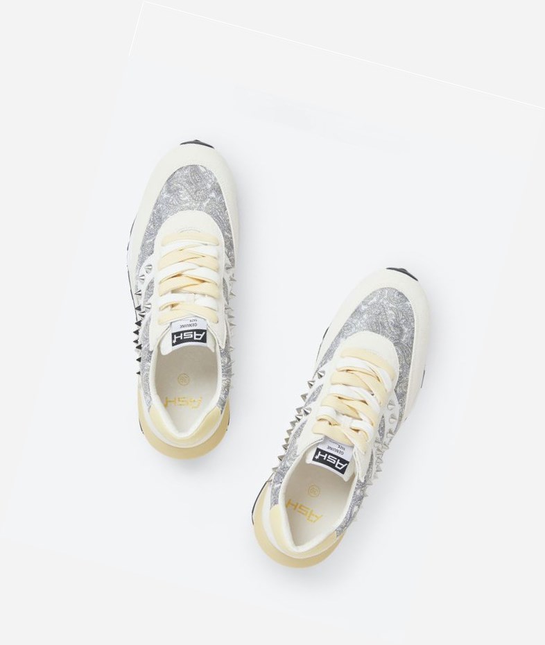 Low-Top Sneakers ASH Spider Studs Femme Blanche Blanche | HPA-736510