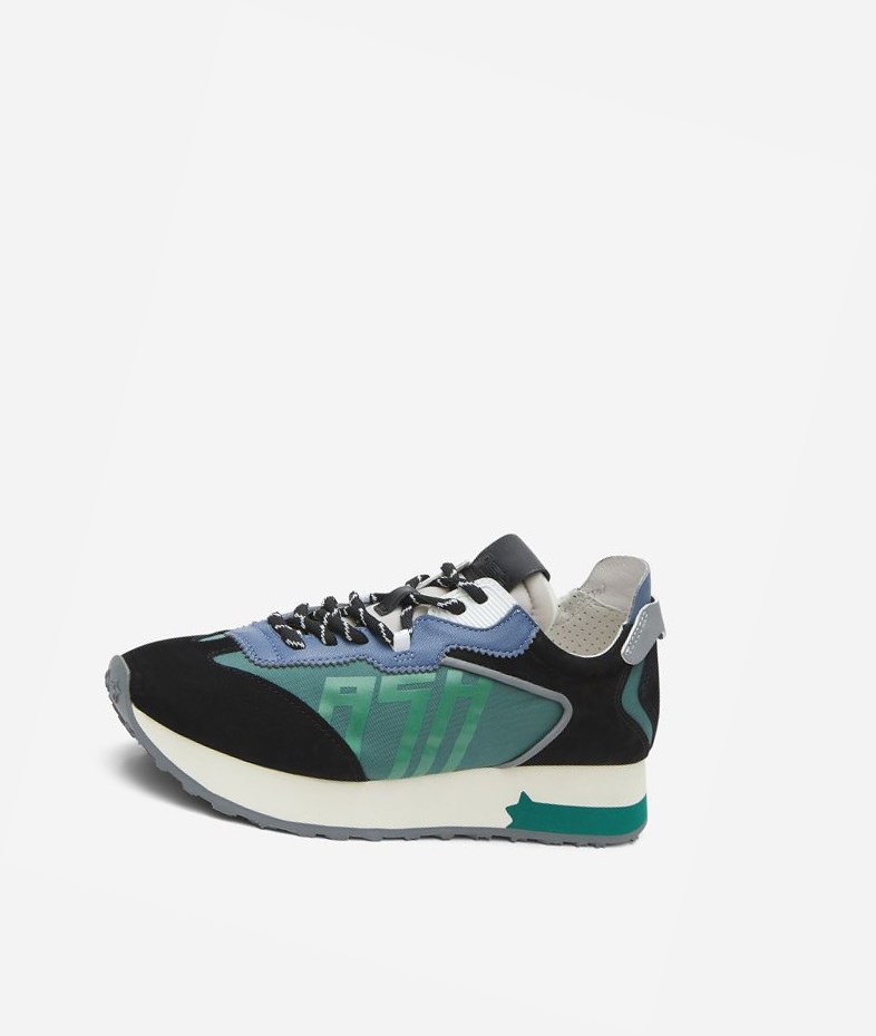 Low-Top Sneakers ASH Tiger Femme Noir Vert | YJU-389750