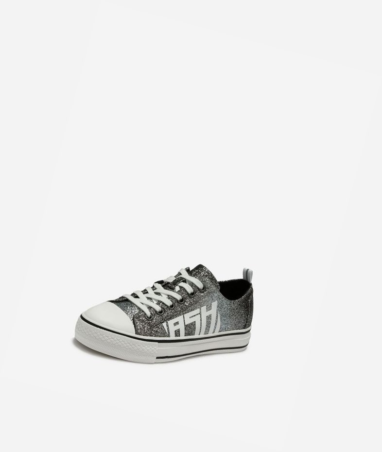 Low-Top Sneakers ASH Vanda Femme Noir Argent | THR-542681