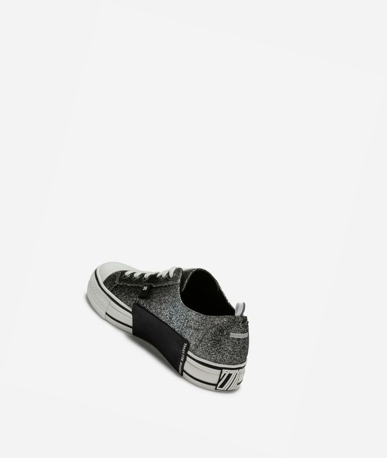 Low-Top Sneakers ASH Vanda Femme Noir Argent | THR-542681