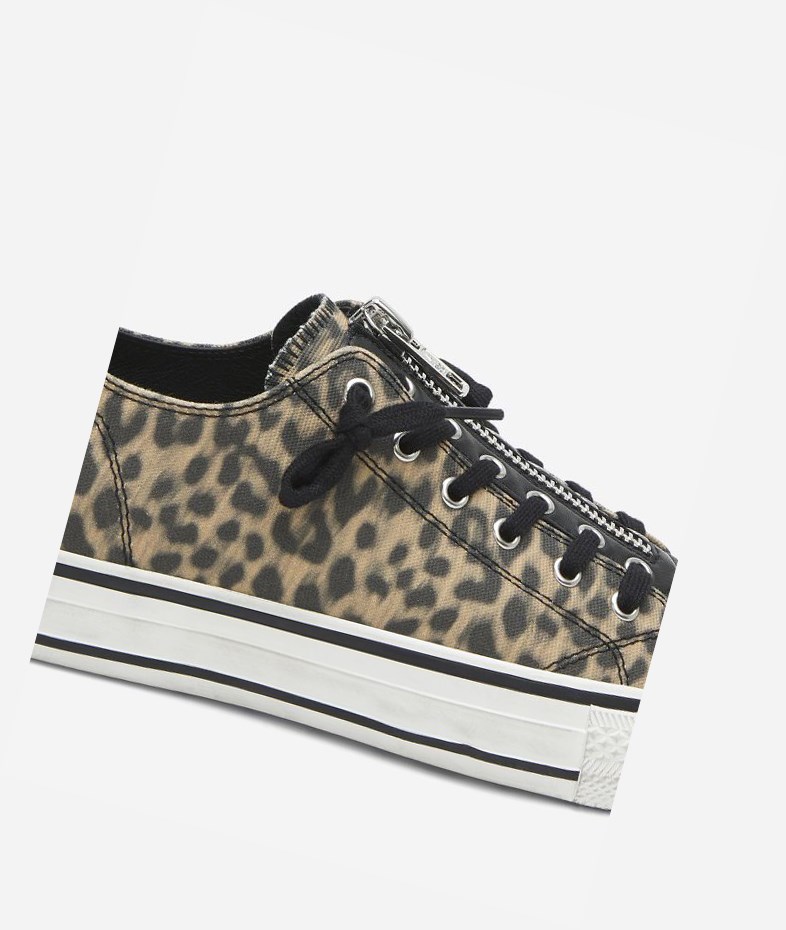 Low-Top Sneakers ASH Verso Femme Beige Noir | COY-480267